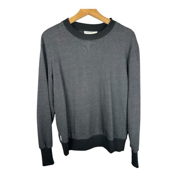 Icebreaker Womens Small Merino Central Long Sleeve Crew Neck Sweatshirt Gray - Picture 1 of 10